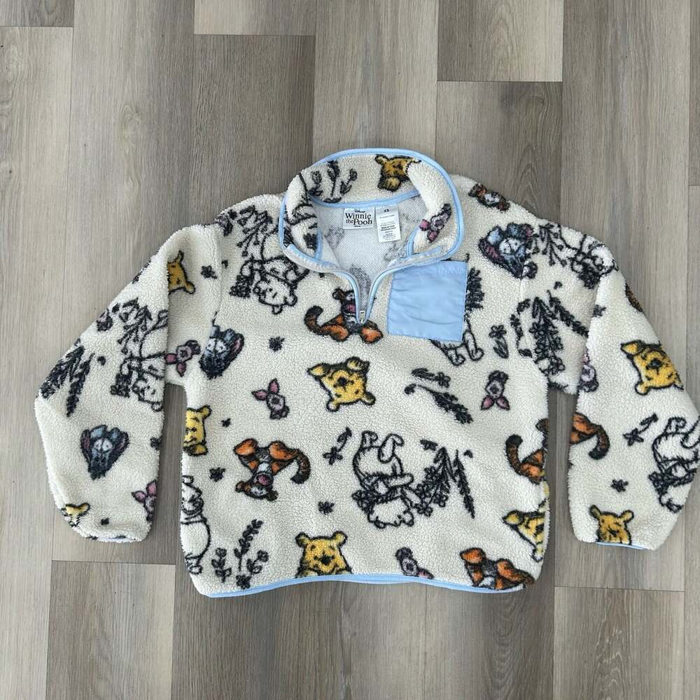 Disney Winnie The Pooh Fleece Size XS Quarter Zip Pullover